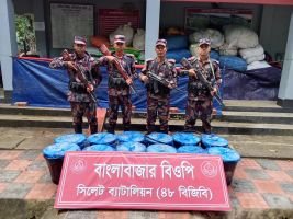 সিলেট সীমান্তে ৮৪ লাখ টাকার পণ্য ধরলো বিজিবি