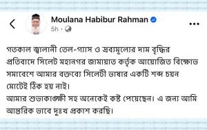 'সরকারের জন্মের ঠিক নেই' বক্তব্য দিয়ে দুঃখ প্রকাশ জামায়াত আমীরের 