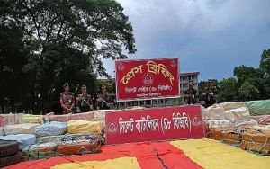 সীমান্তে আরও ৫ কোটি টাকার ভারতীয় চোরাই পণ্য জব্দ