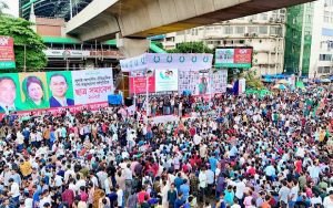 ‘তারেক রহমান আসছে’ স্লোগানে শাহবাগে ছাত্রদলের সমাবেশ শুরু